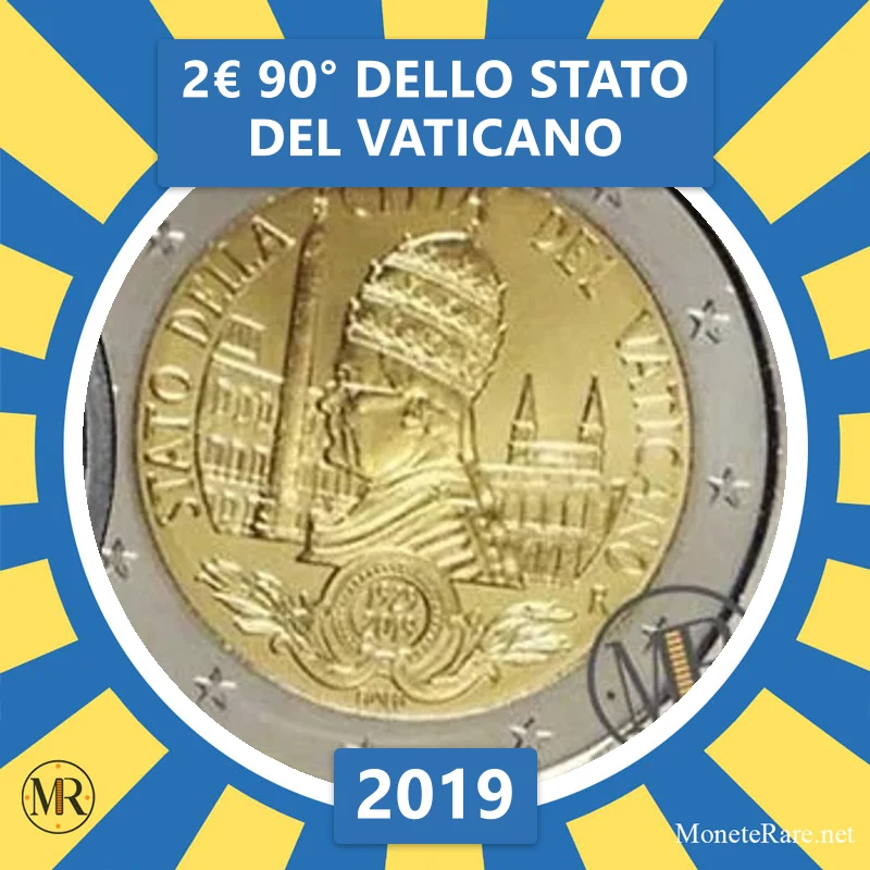 2€ 90° dello Stato del Vaticano 2019 Vaticano (foto moneta)