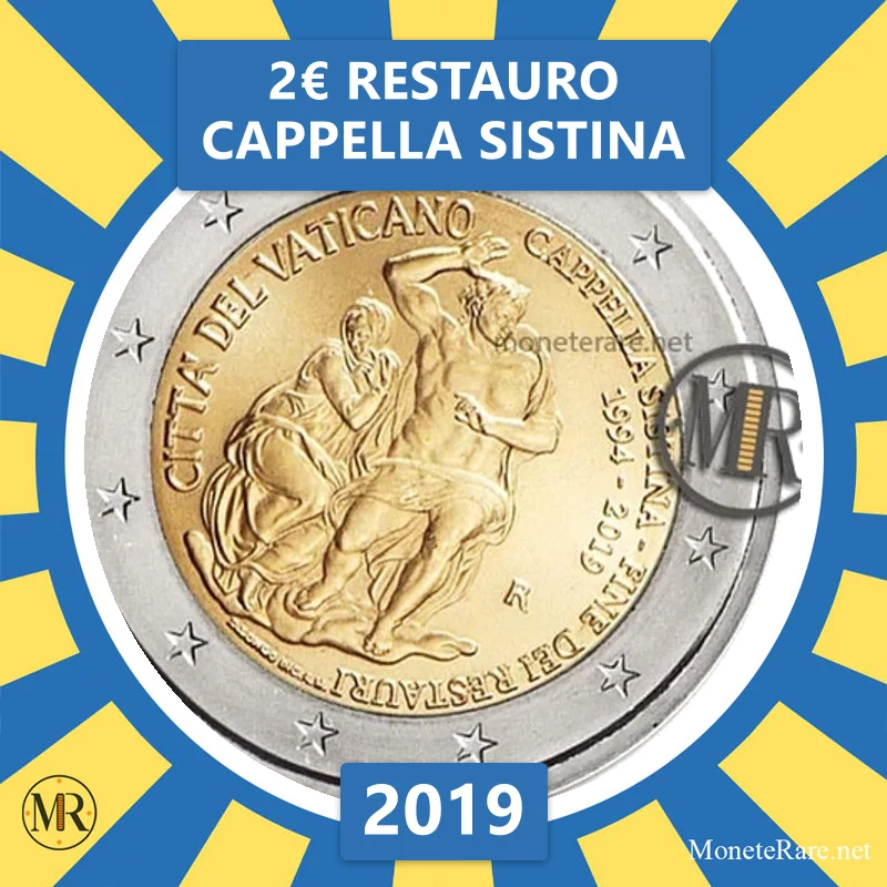 2€ Restauro Cappella Sistina 2019 Vaticano (foto moneta)