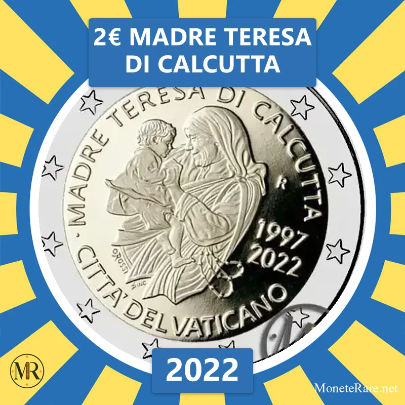 2€ Madre Teresa di Calcutta 2022 Vaticano (foto moneta)