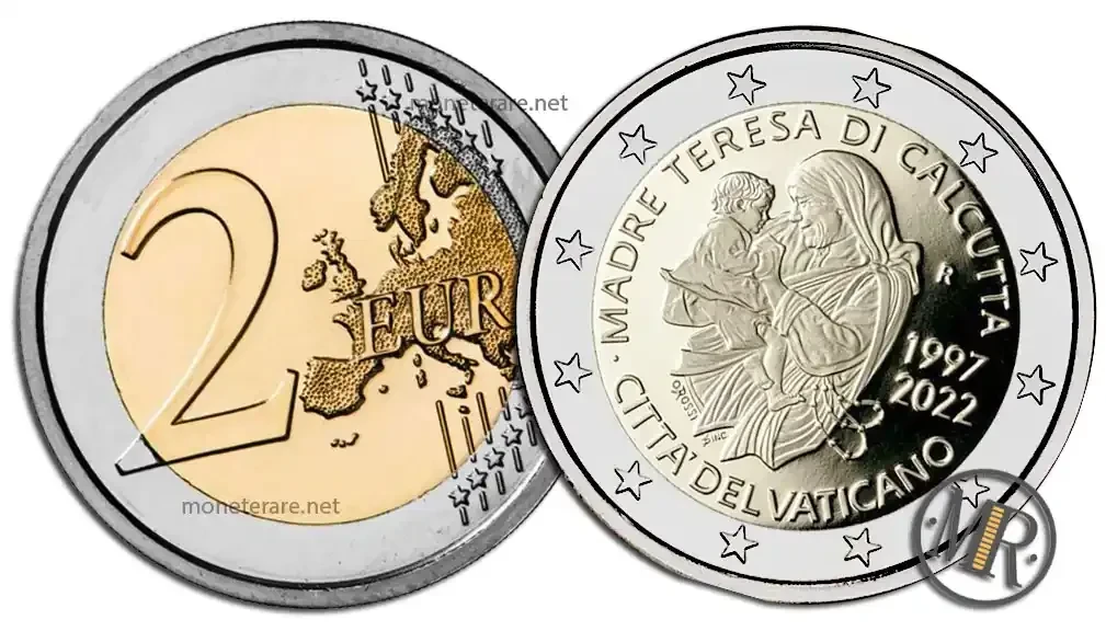 2 Euro Commemorativi Vaticano 2022 Madre Teresa di Calcutta