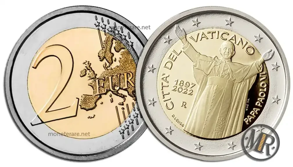 2 Euro Vaticano 2022 Papa Paolo VI