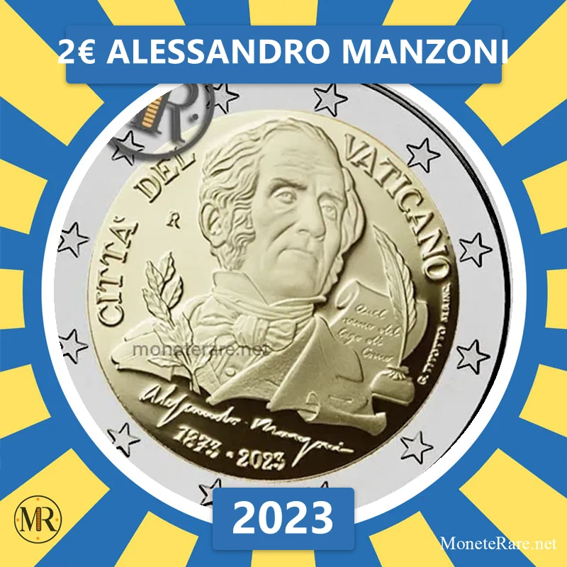 2€ Alessandro Manzoni 2023 Vaticano (foto moneta)