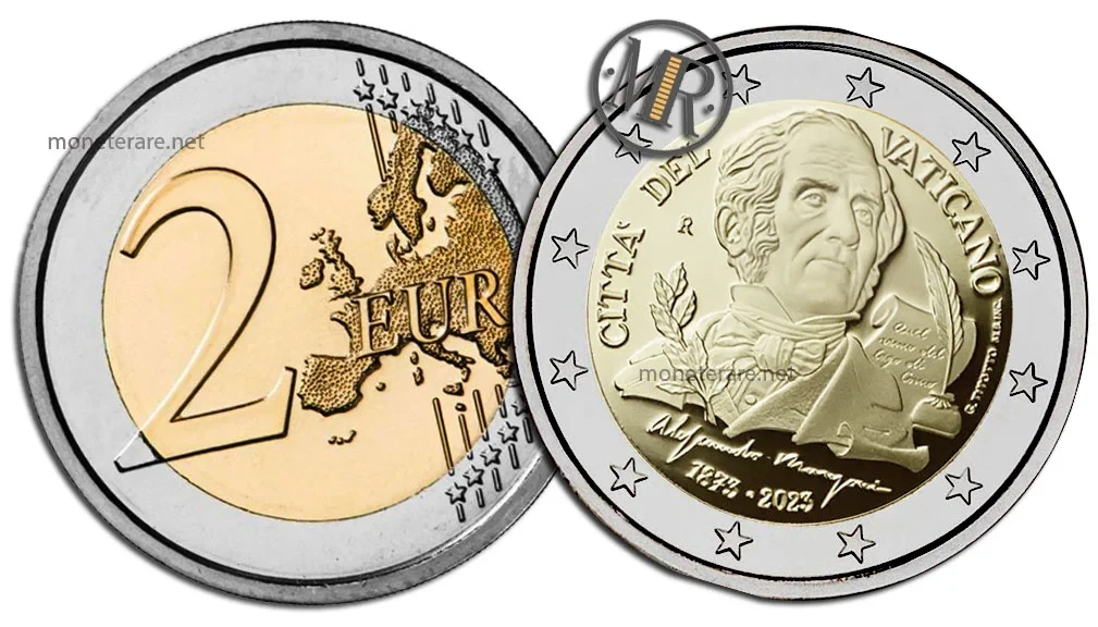 2 Euro Commemorativi Vaticano 2023 Alessandro Manzoni