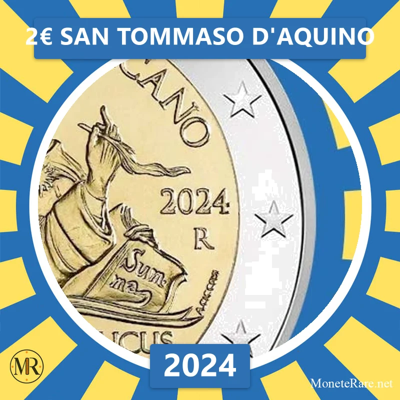 2€ San Tommaso d'Aquino 2024 Vaticano (foto moneta)