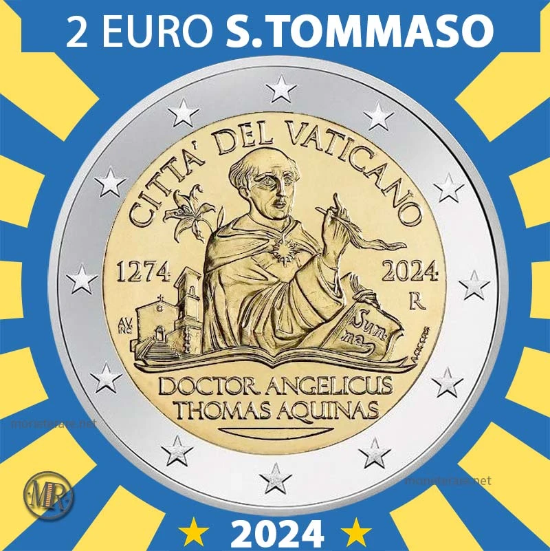 2 Euro Commemorativi Vaticano 2024 – San Tommaso d'Aquino