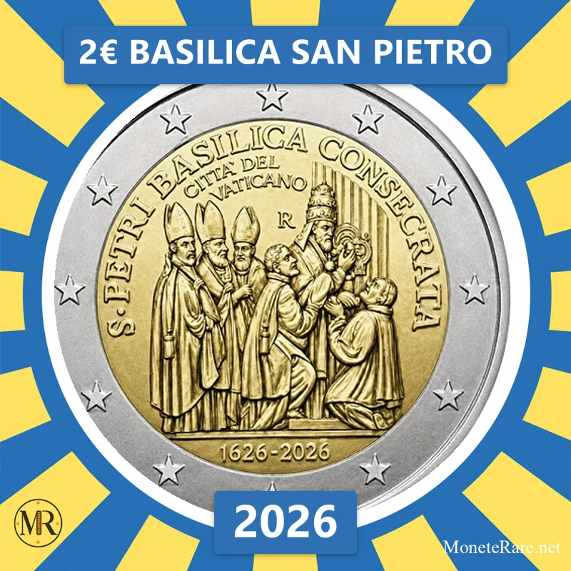 2€ Basilica San Pietro 2026 Vaticano (foto moneta)