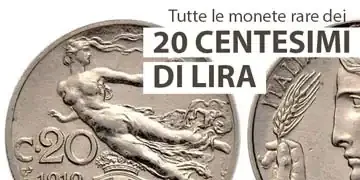 catalogo e valore delle monete da 20 centesimi di lira italiane