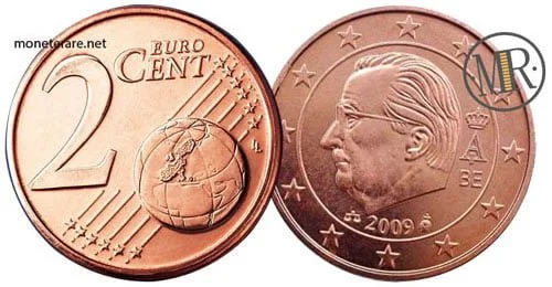 2 Centesimi Euro Belgio Terza Serie 2009 2013