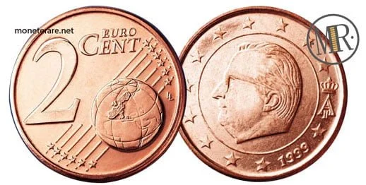 2 Centesimi Euro Belgio Prima Serie 1999