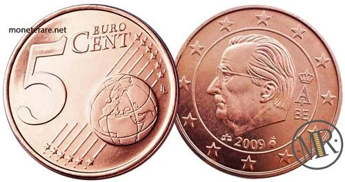 5 Centesimi Euro Belgio Terza Serie 2009 2013