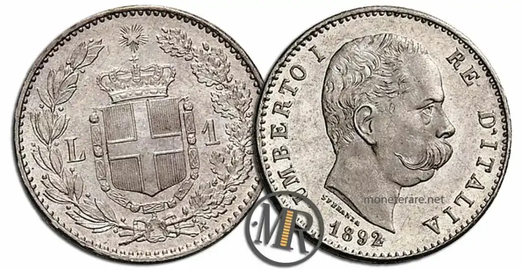 moneta italiana da 1 Lira Umberto I 
