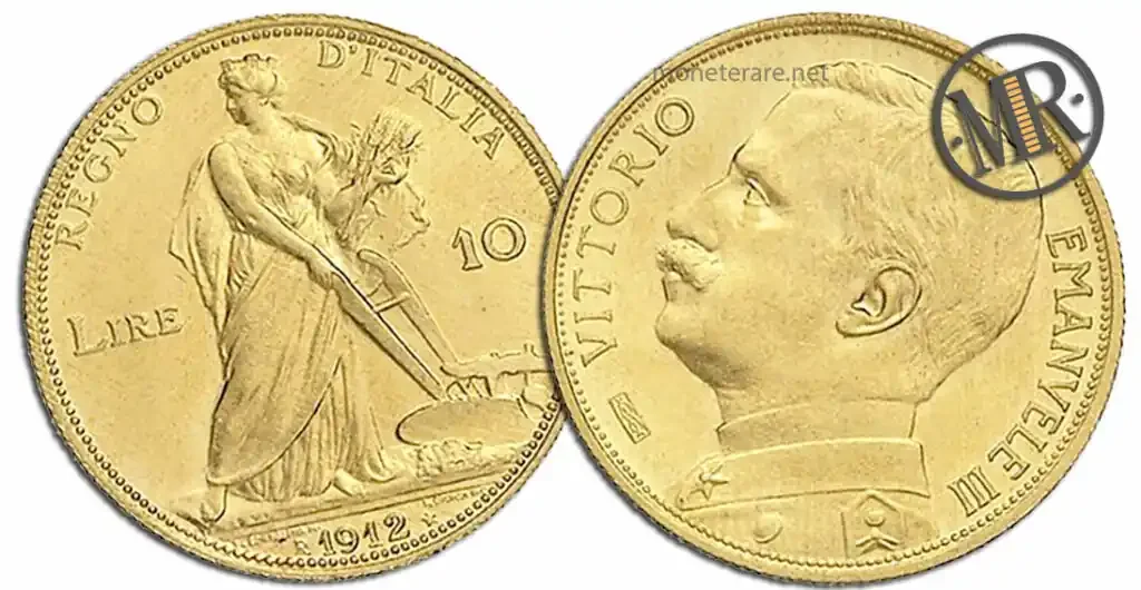 10 Lire  Vittorio Emanuele III  - Aratrice