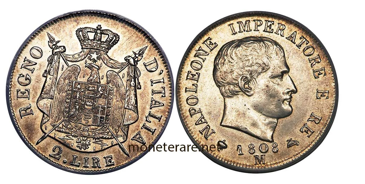 2 Lire Napoleone Imperatore 1808