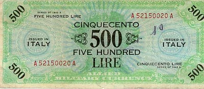 banconota 500 Lire - AM lire