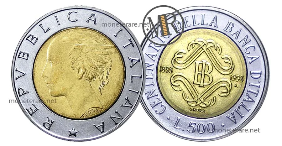 500 Lire Bimetalliche Banca d