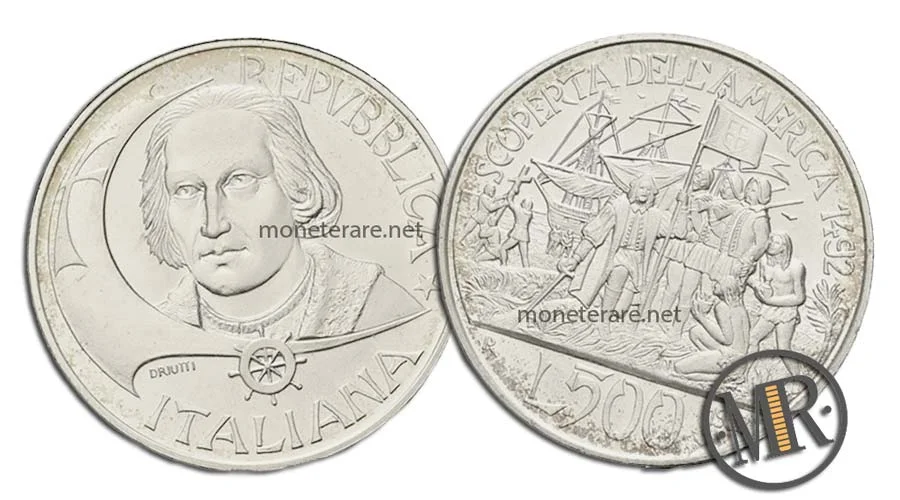 500 Lire Scoperta dell America Lo SBARCO