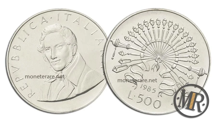 Alessandro Manzoni  500 Lire Commemorative Argento