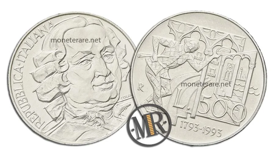 Carlo Goldoni 500 Lire Commemorative Argento