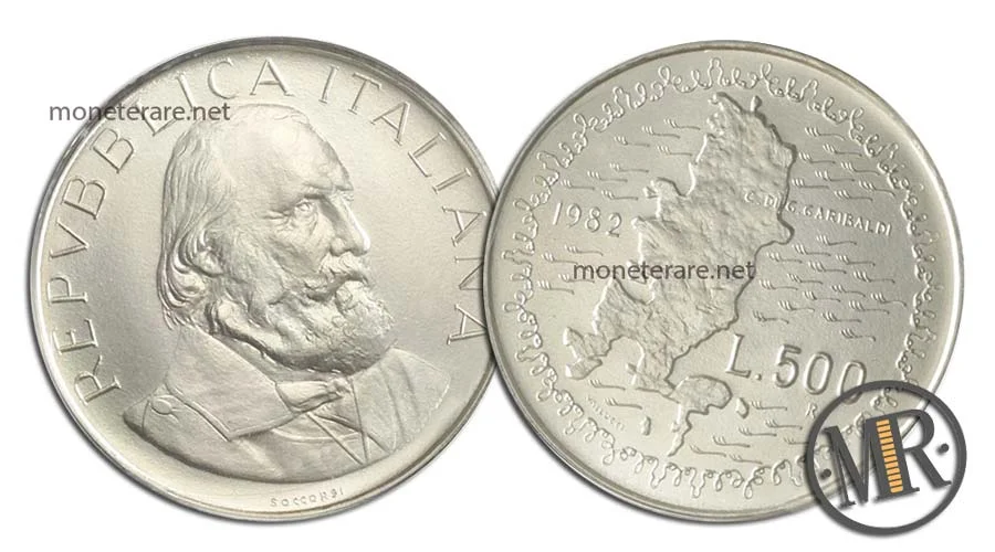 Giuseppe Garibaldi 500 Lire Commemorative Argento  