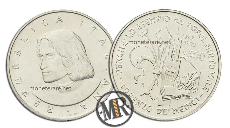 Lorenzo de Medici 500 Lire Commemorative Argento