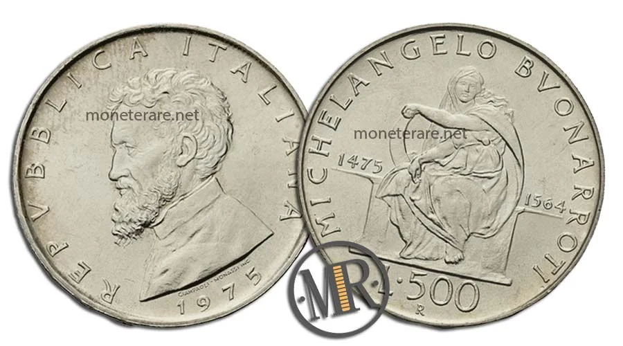 Michelangelo Buonarroti  500 Lire Commemorative Argento 