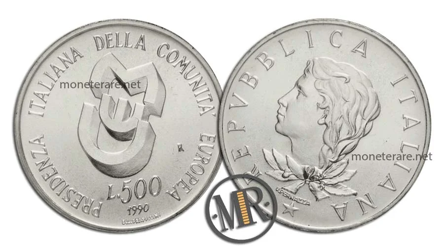 Presidenza italiana CEE 500 Lire Commemorative Argento