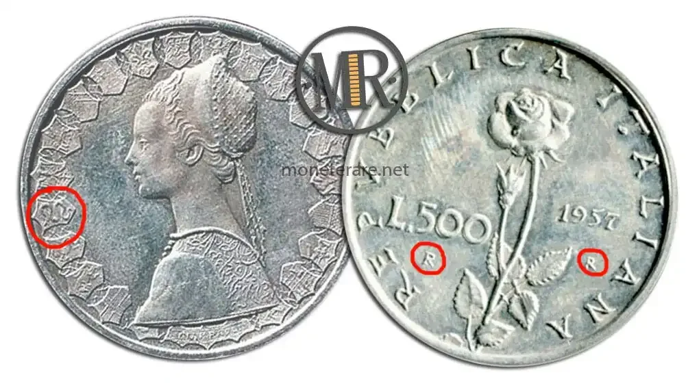 500 Lire Argento ROSA - Progetto 1957 con anche quanto vale