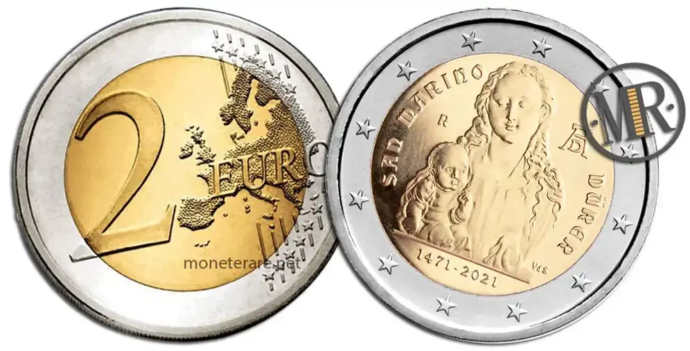 2 Euro rari San Marino 2021 Albrecht Dürer