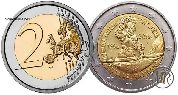 2 Euro Commemorativi Vaticano 2006 - 500 Anniversario della Guardia Svizzera