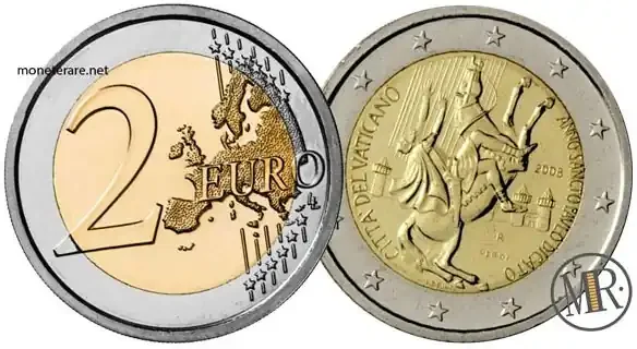 2 Euro Commemorativi Vaticano 2008 San Paolo