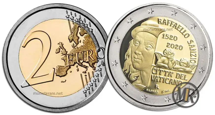 2 euro rari Raffaello 2020 Città del Vaticano