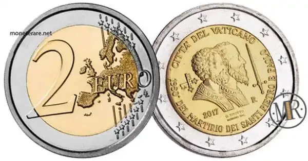 2 Euro Vaticano 2017 Martirio San Pietro e Paolo