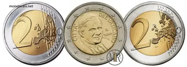 2 Euro rari del Vaticano 2006/2013 Papa Benedetto XVI