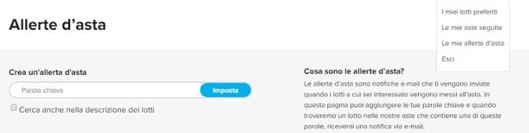 Le allerte d'asta