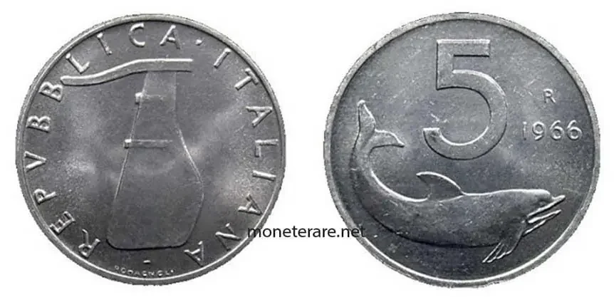 5 Lire Delfino nel catalogo delle monete italiane rare
