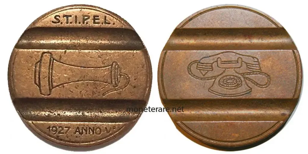 Gettone telefonico STIPEL 1927 nel catalogo delle monete italiane
