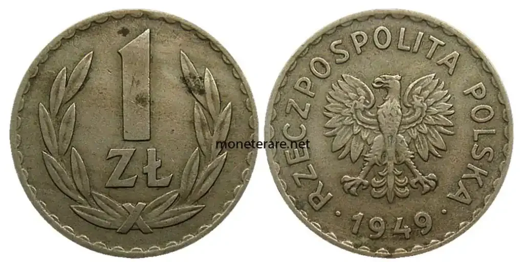 Valuta Polacca da 1 Zotly 1949