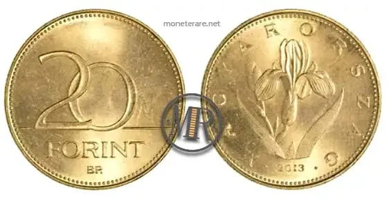 moneta ungherese da 20 forint (20 fiorini ungheresi) 2013