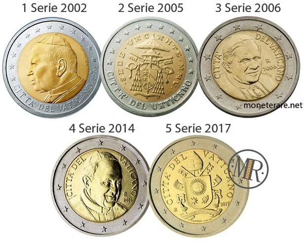 2 euro città del vaticano le 5 serie
