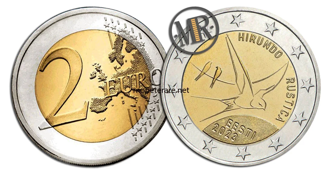 2 Euro Commemorativi Estonia 2023 La Rondine