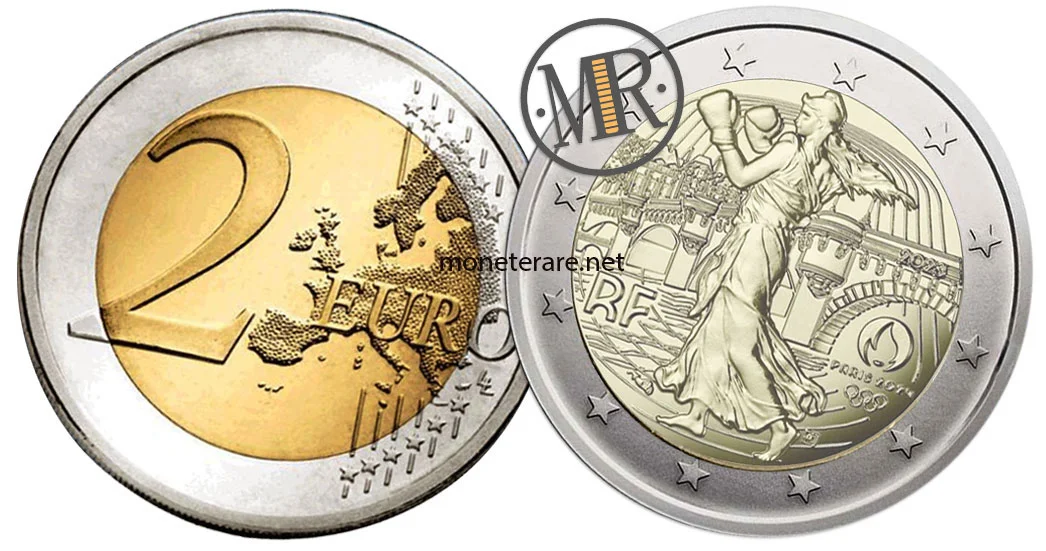 2 Euro Commemorativi Francia 2023 XXXIII Giochi Olimpici Parigi 2024