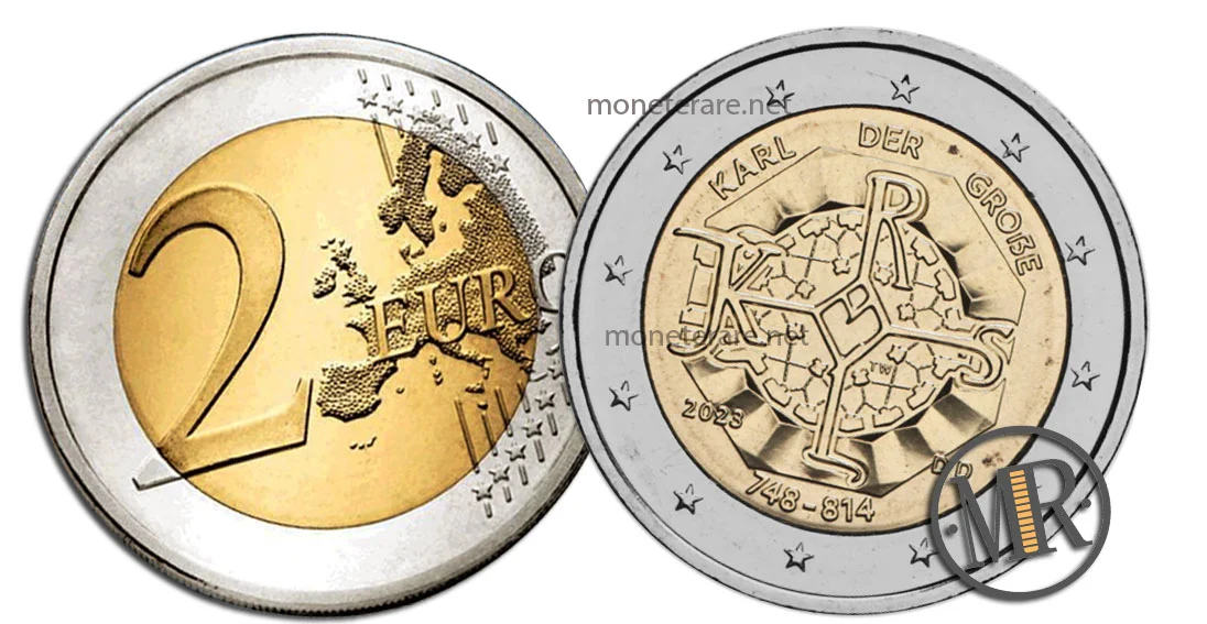 2 Euro Commemorativi Germania 2023 Carlo Magno