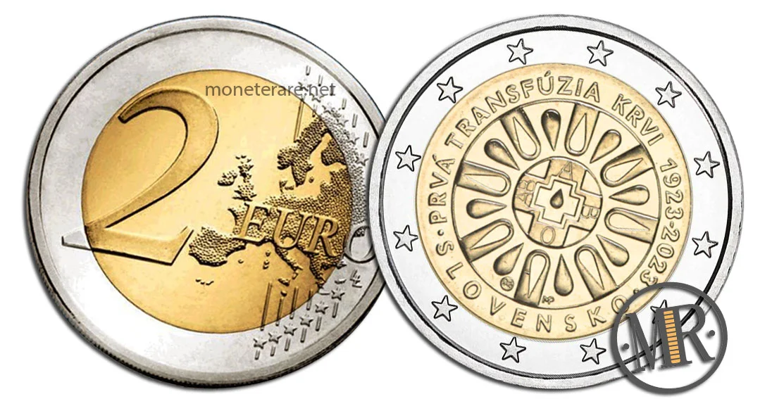 2 Euro Commemorativi Slovacchia 2023 Prima Trasfusione di Sangue