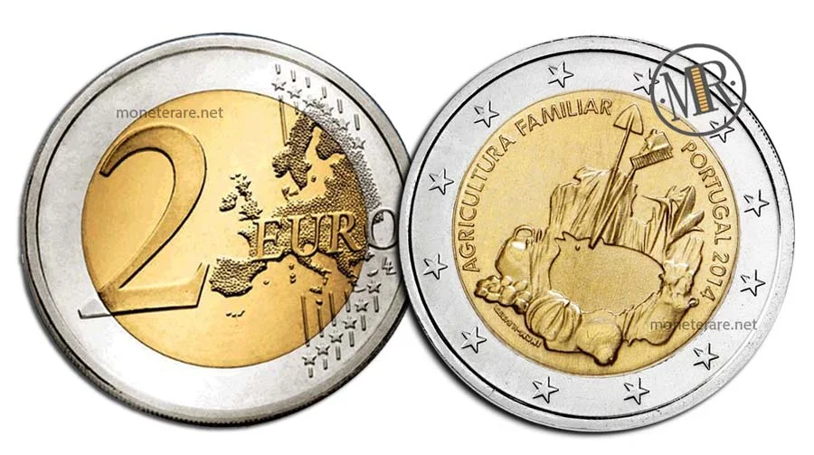2 Euro Commemorativi Portogallo 2014 Agricoltura Familiare