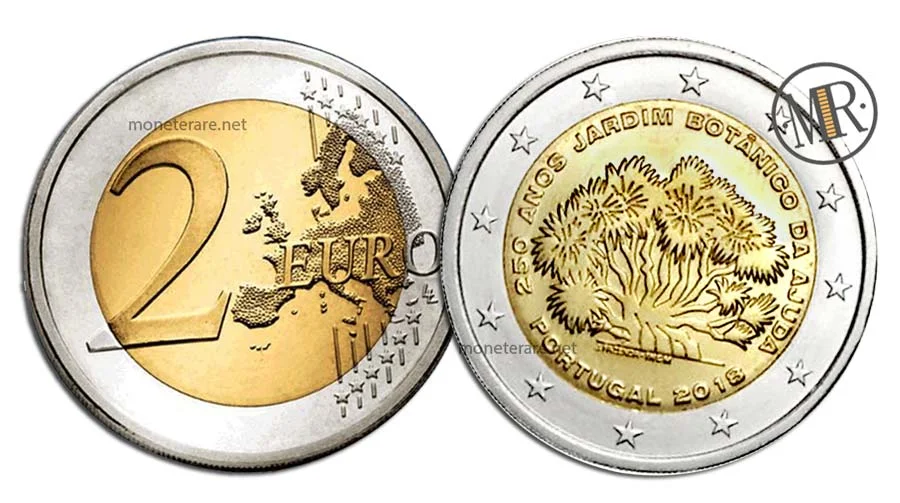 2 Euro Commemorativi Portogallo 2018 Giardino botanico di Ajuda