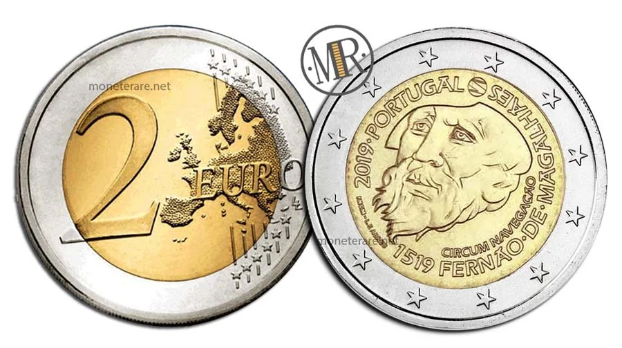 2 Euro Commemorativi Portogallo 2019 Magellano
