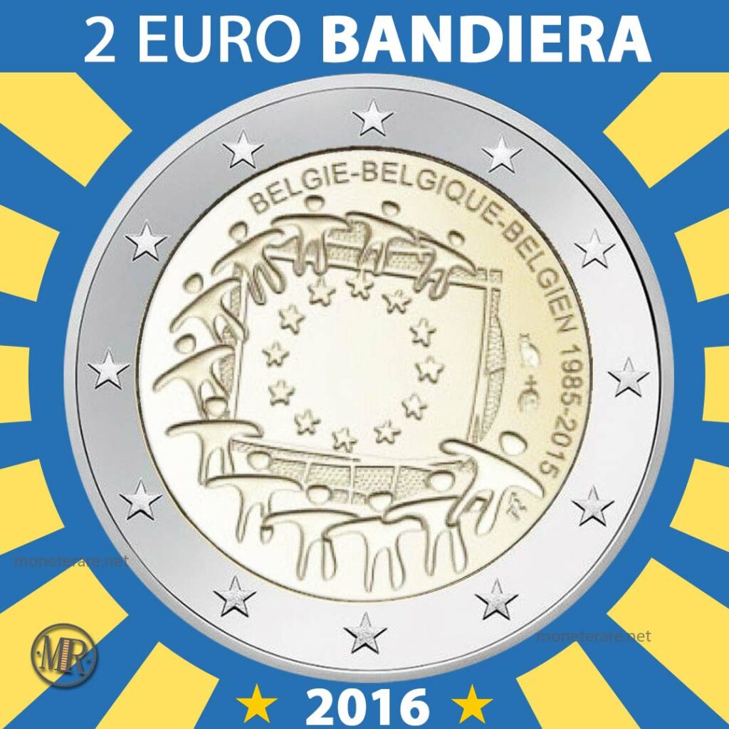 2 Euro Belgio 2015 Bandiera Europea