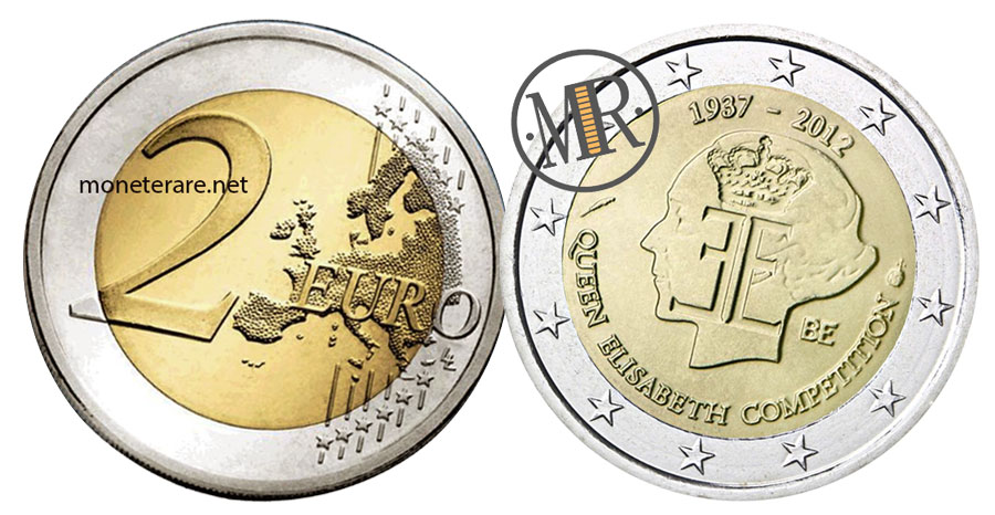 2 Euro 2012 Belgio QUEEN ELISABETH COMPETITION - Valore e Rarità