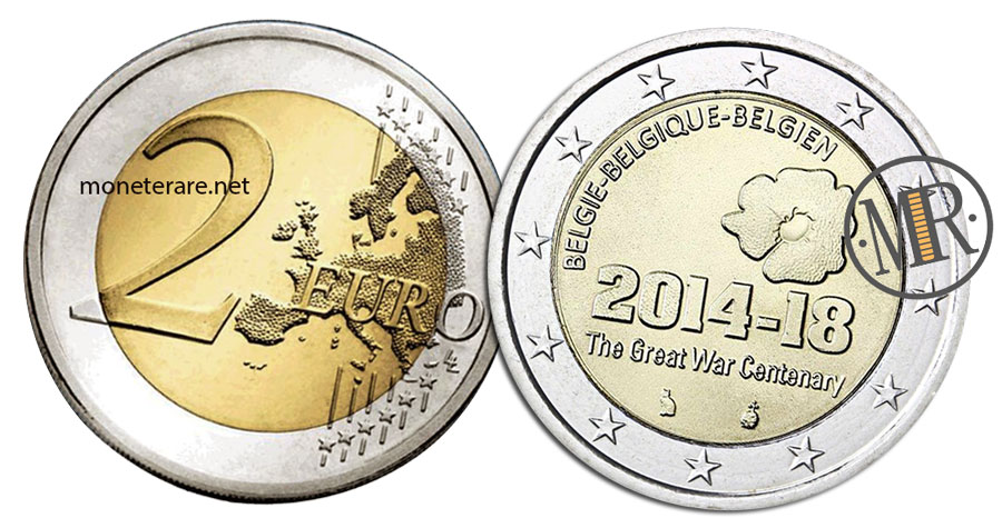 Moneta commemorativa da 2 Euro del Belgio "The Great War Centenary 201