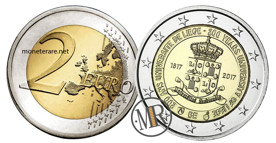 2 Euro Commemorativi Belgio 2017 Università di Liegi